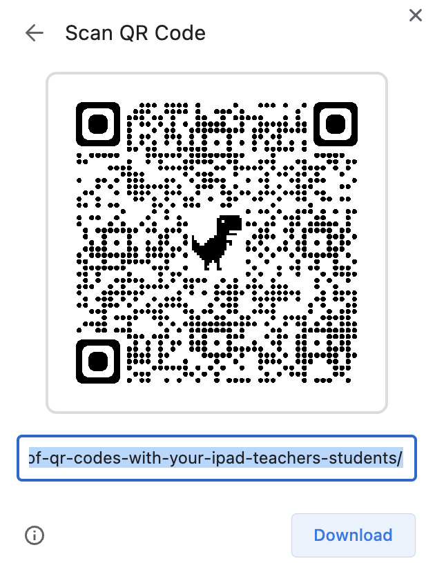 Code QR pour iPad